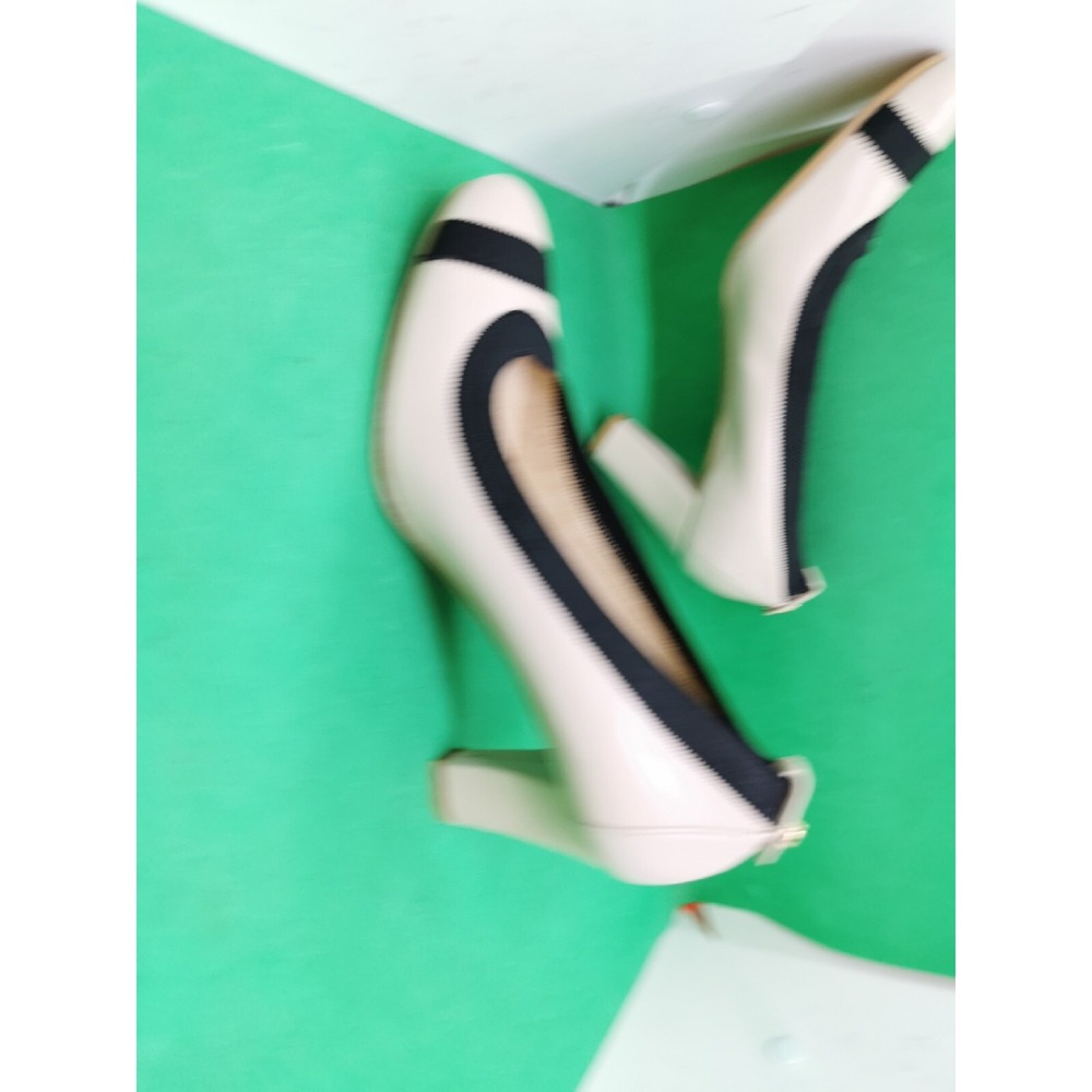 Stewart Weitzman Womens 6.5M Ivory with Black trim Pumps Heels - Picture 14 of 16